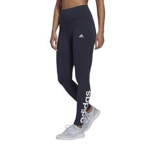 Adidas Women Essentials Linear High Rise Leggings Size US S Legend Ink Blue
